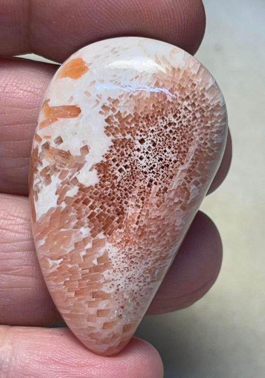 Freeform 44x26mm Pink Scolecite Cabochon 21