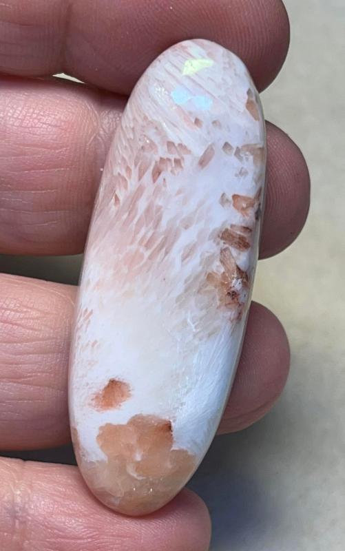 Oval 51x18mm Pink Scolecite Cabochon 22