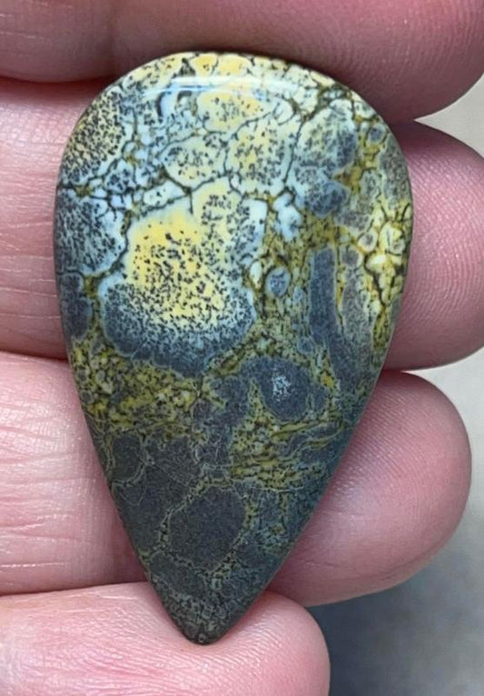 Teardrop 37x22mm Sunset Coloured Dendritic Opal Cabochon 53