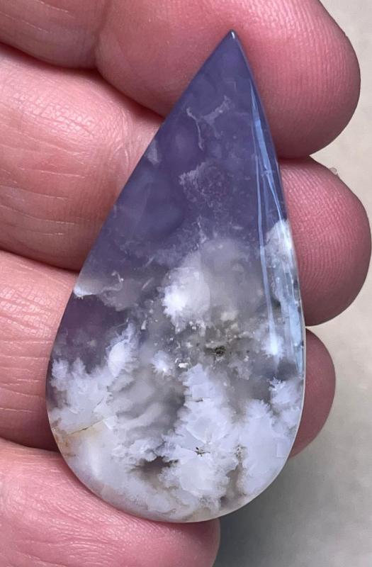 Teardrop 45x23mm Indonesian Plume Agate Doublet Cabochon 47