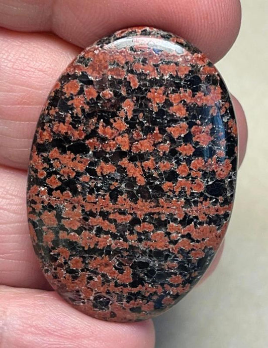 Oval 39x27mm Mexican Flower Obsidian Cabochon 01