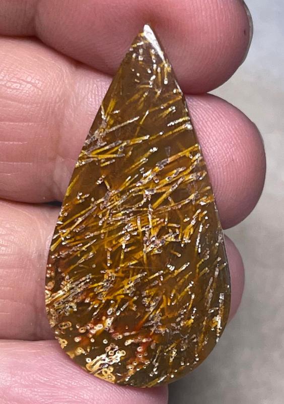 Teardrop 41x21mm Sagenite Cabochon 04