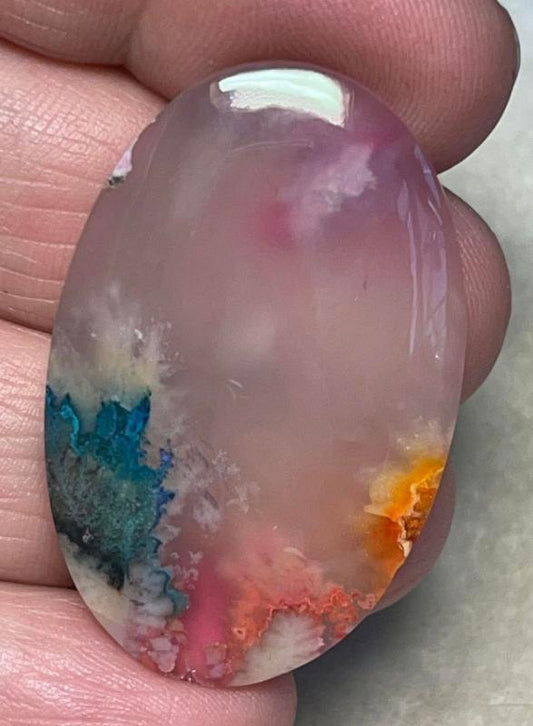 Oval 40x25mm Rainbow Plume Agate Cabochon 33