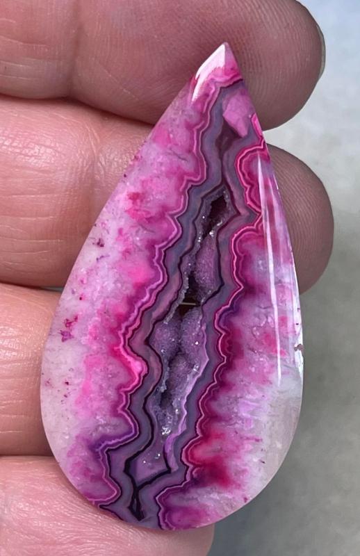 Teardrop 46x25mm Colour Enhanced Agate Cabochon 04