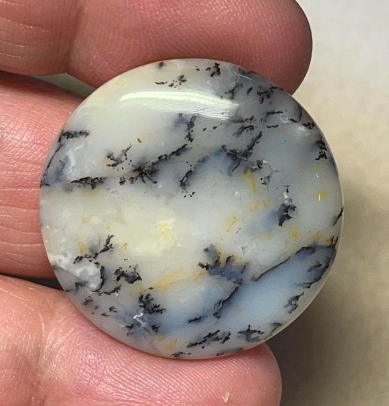 Round 30x30mm Dendritic Opal Cabochon 02