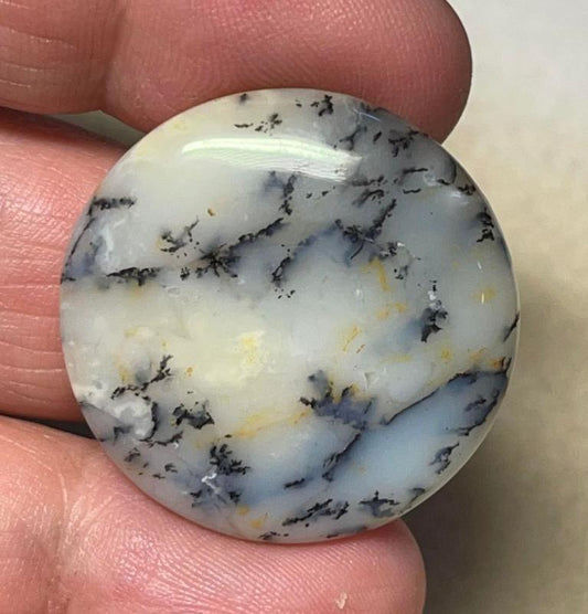 Round 30x30mm Dendritic Opal Cabochon 02