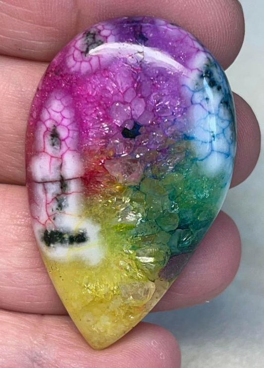 Teardrop 49x30mm Rainbow Solar Quartz Cabochon 03