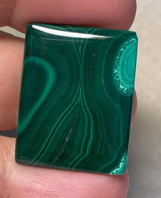 Rectangle 27x21mm Malachite Cabochon 38