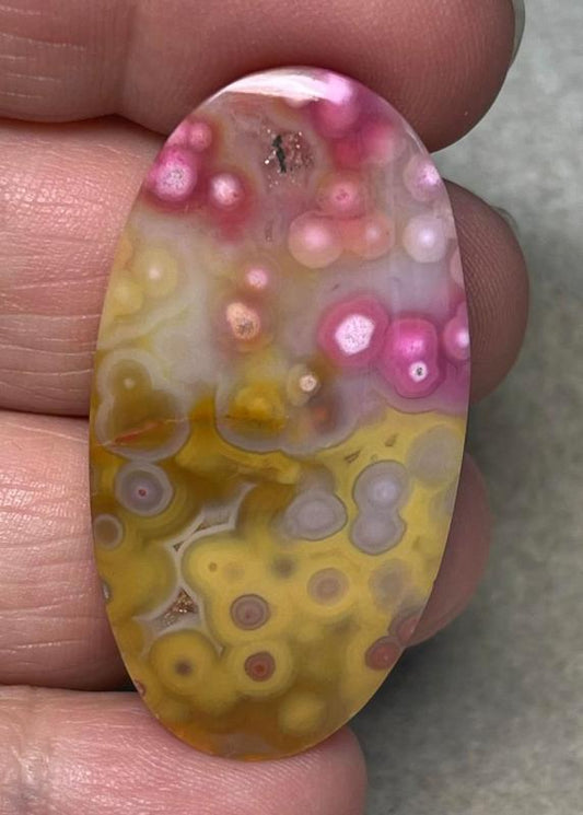 Oval 43x23mm Coloured Ocean Jasper Cabochon 06