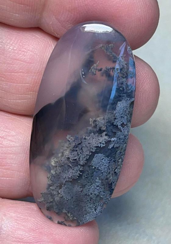 Oval 43x20mm Lichen in Quartz Cabochon 80
