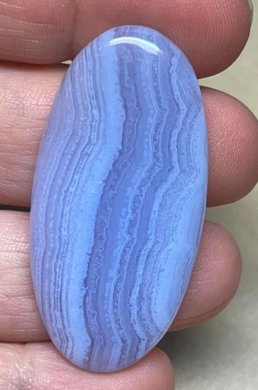 Oval 48x23mm Blue Lace Agate Cabochon 42