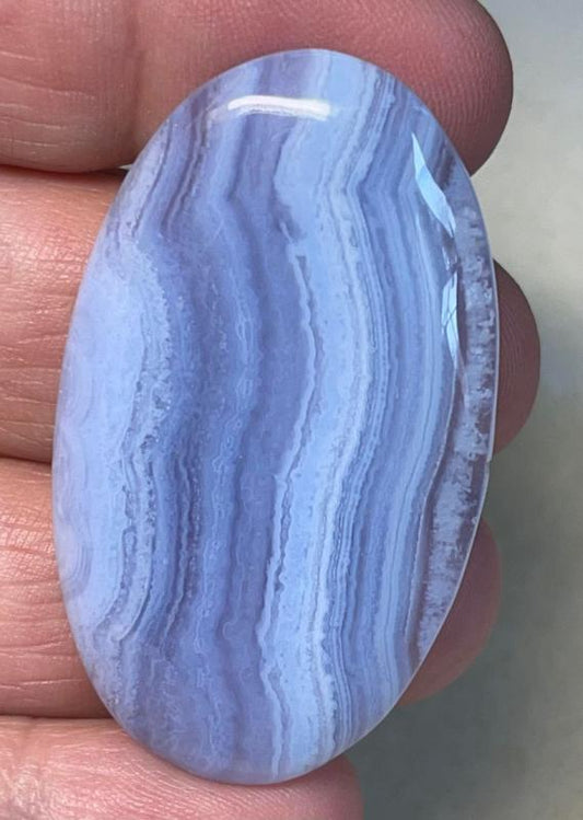Oval 47x27mm Blue Lace Agate Cabochon 44