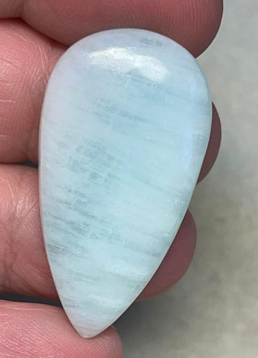Teardrop 39x21mm Caribbean Blue Calcite Cabochon 02