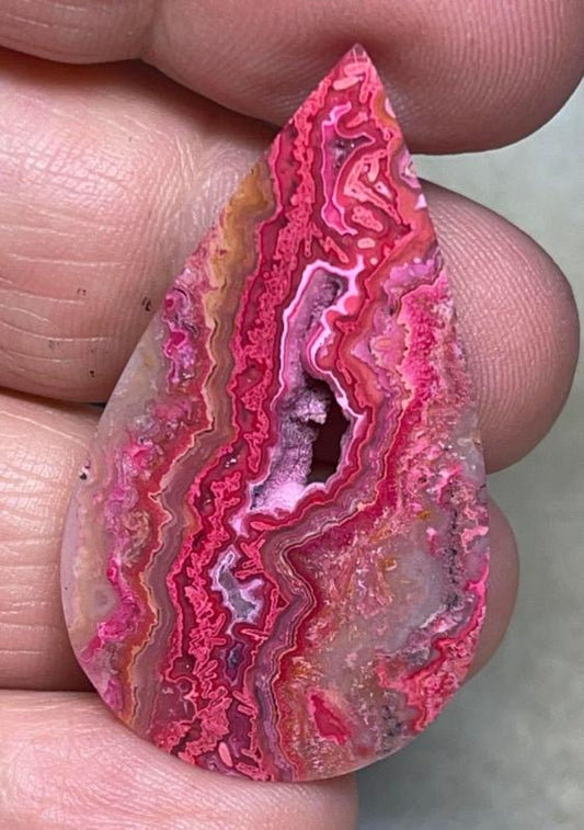 Teardrop 41x23mm Colour Enhanced Agate Cabochon 09