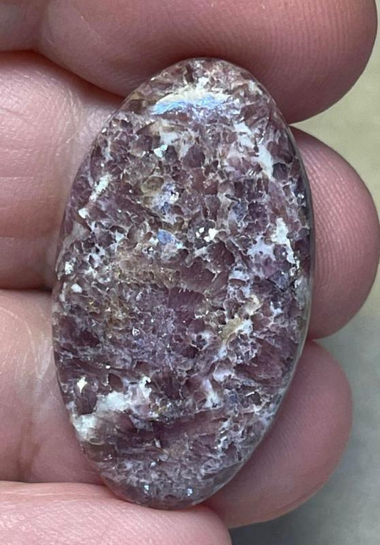 Oval 33x18mm Lepidolite Cabochon 19