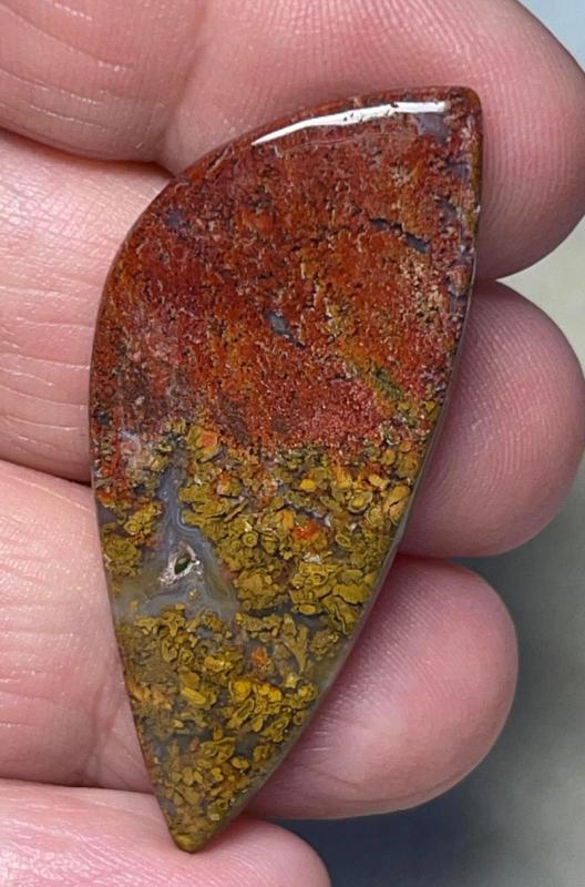 Freeform 44x19mm Indonesian Plume Agate Cabochon 66
