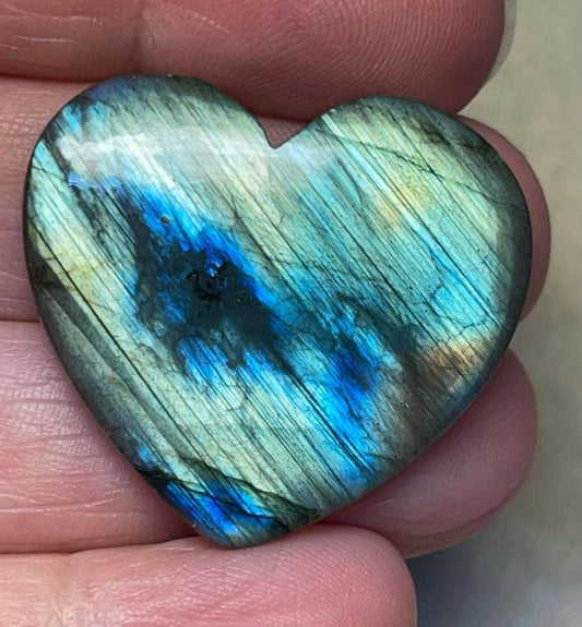 Heart 30x32mm Labradorite Cabochon 07