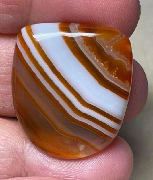 Freeform 29x26mm Banded Onyx Cabochon 11