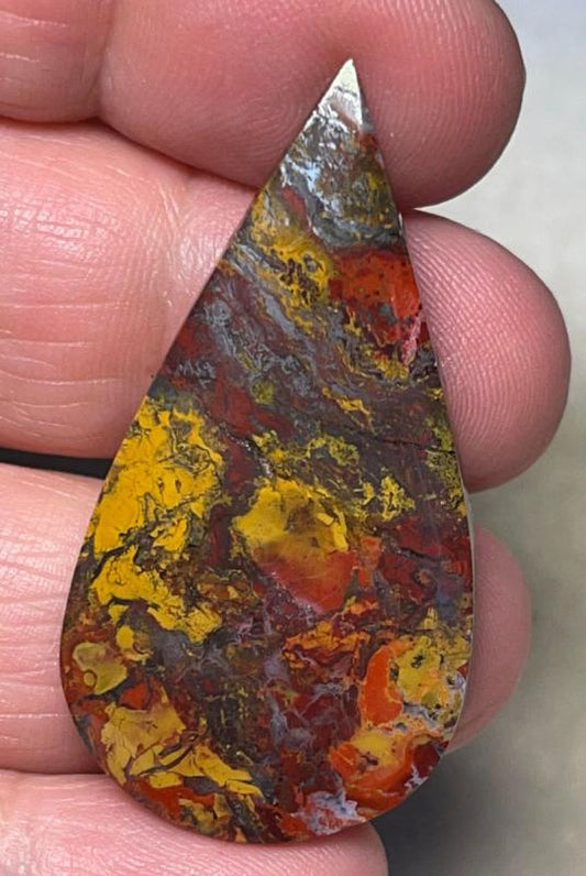 Teardrop 45x23mm Natural Indonesian Jasper Cabochon 03