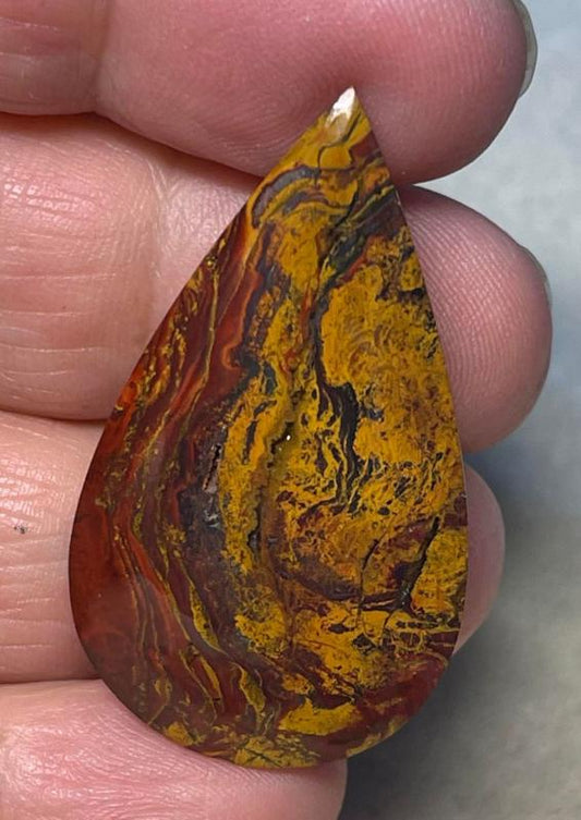 Teardrop 40x23mm Natural Indonesian Jasper Cabochon 04