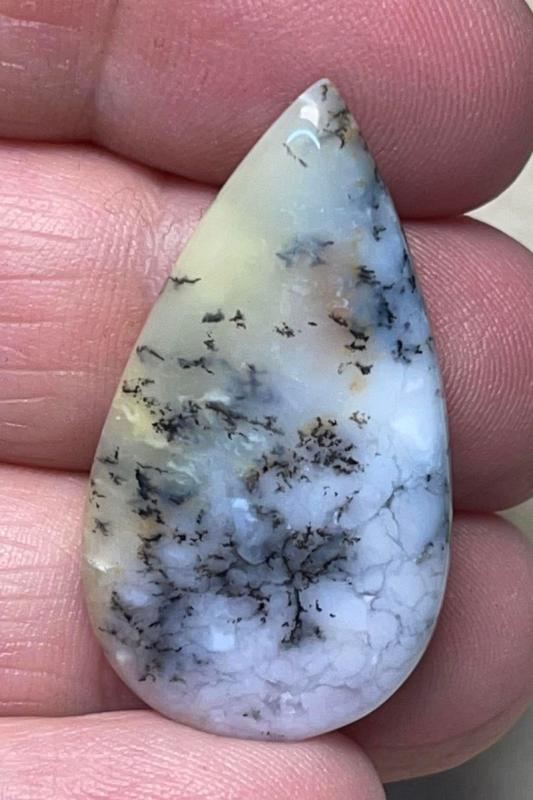 Teardrop 34x19mm Dendritic Opal Cabochon 06