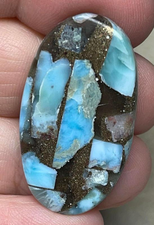 Oval 35x20mm Mohave Larimar Cabochon 02