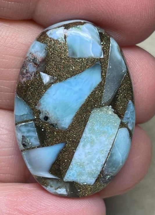 Oval 33x22mm Mohave Larimar Cabochon 03