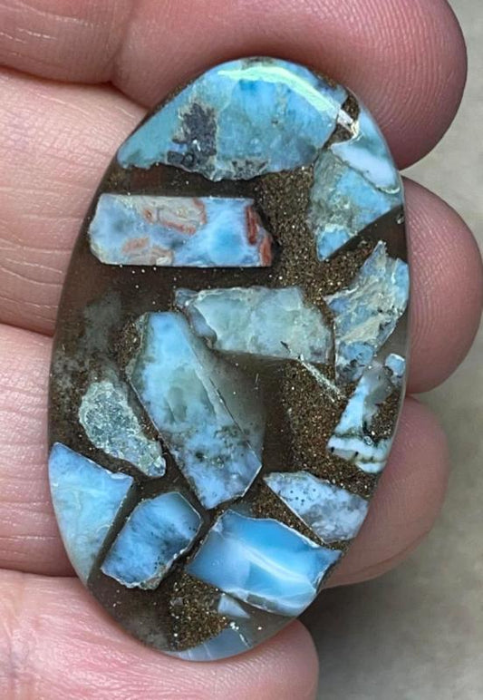 Oval 41x24mm Mohave Larimar Cabochon 04