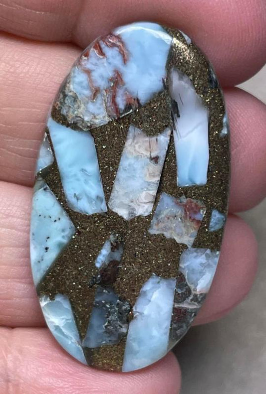 Oval 42x23mm Mohave Larimar Cabochon 05