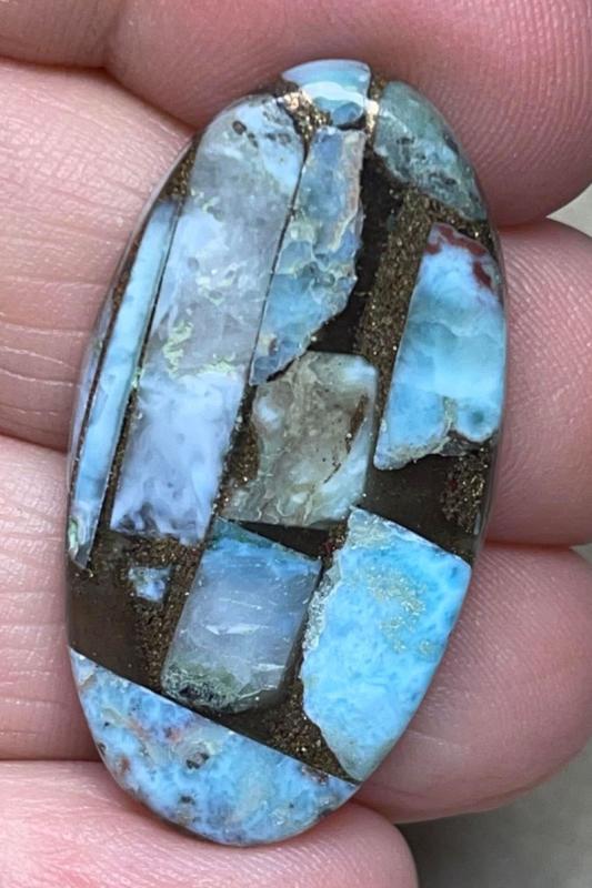 Oval 36x19mm Mohave Larimar Cabochon 06