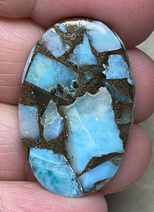 Oval 34x21mm Mohave Larimar Cabochon 07