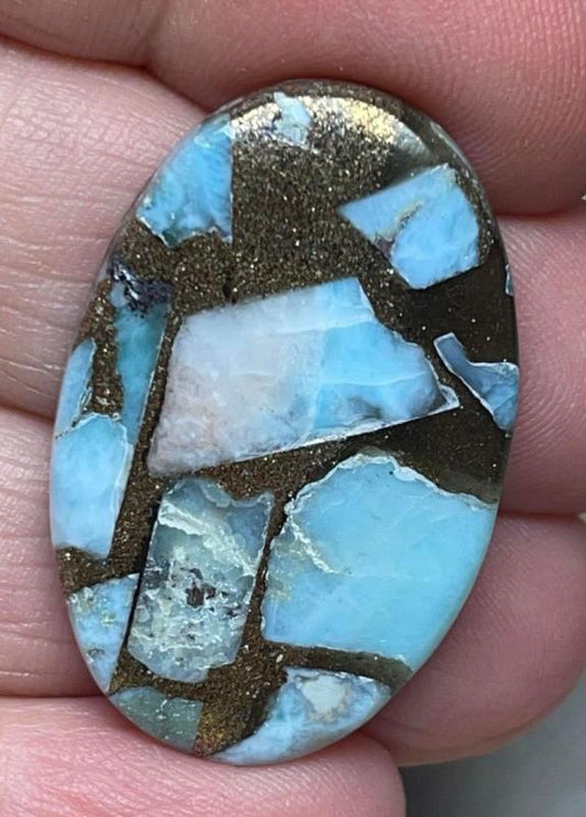 Oval 33x22mm Mohave Larimar Cabochon 09