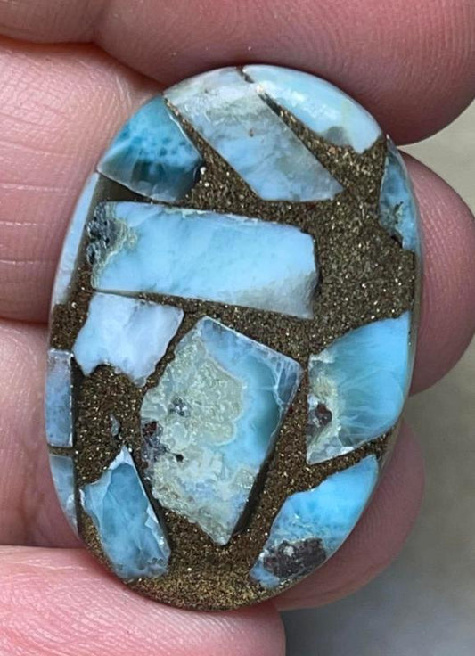 Oval 33x22mm Mohave Larimar Cabochon 10
