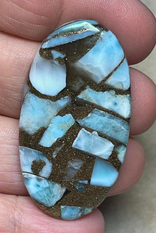 Oval 46x25mm Mohave Larimar Cabochon 11