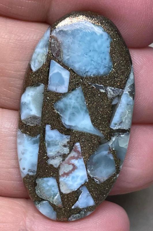 Oval 41x22mm Mohave Larimar Cabochon 12