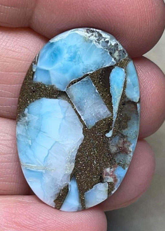 Oval 33x22mm Mohave Larimar Cabochon 14
