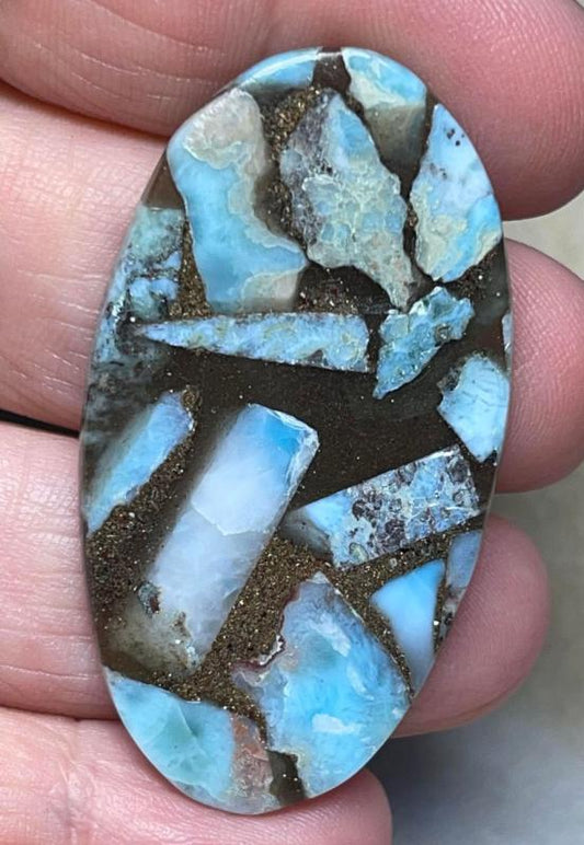 Oval 48x26mm Mohave Larimar Cabochon 16
