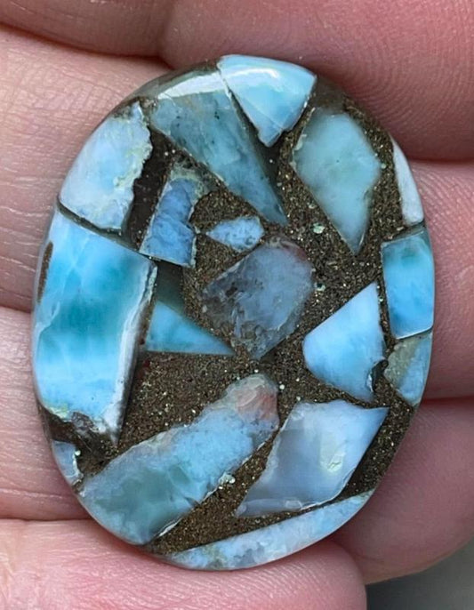 Oval 31x24mm Mohave Larimar Cabochon 19