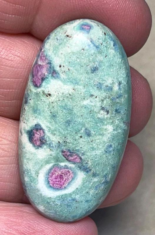 Oval 41x21mm Ruby Fuchsite Cabochon 01