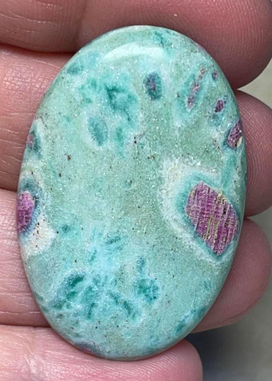 Oval 41x27mm Ruby Fuchsite Cabochon 25