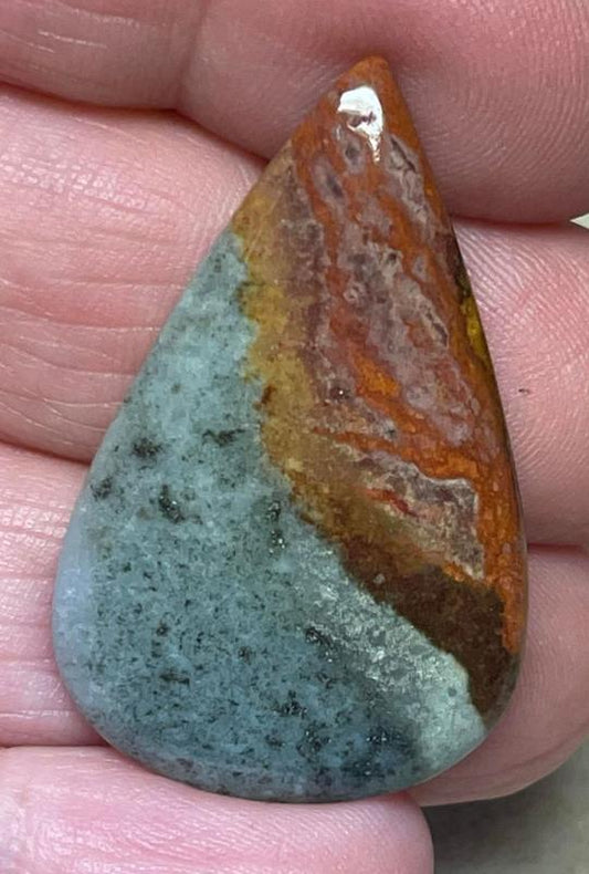 Teardrop 38x23mm Polychrome Jasper Cabochon 18