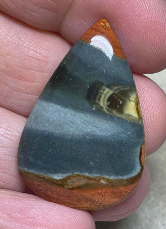 Teardrop 37x24mm Polychrome Jasper Cabochon 29