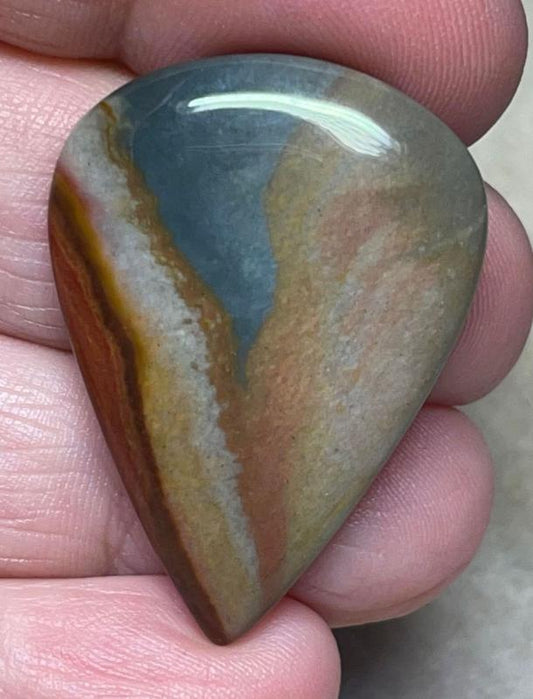 Teardrop 35x26mm Polychrome Jasper Cabochon 35