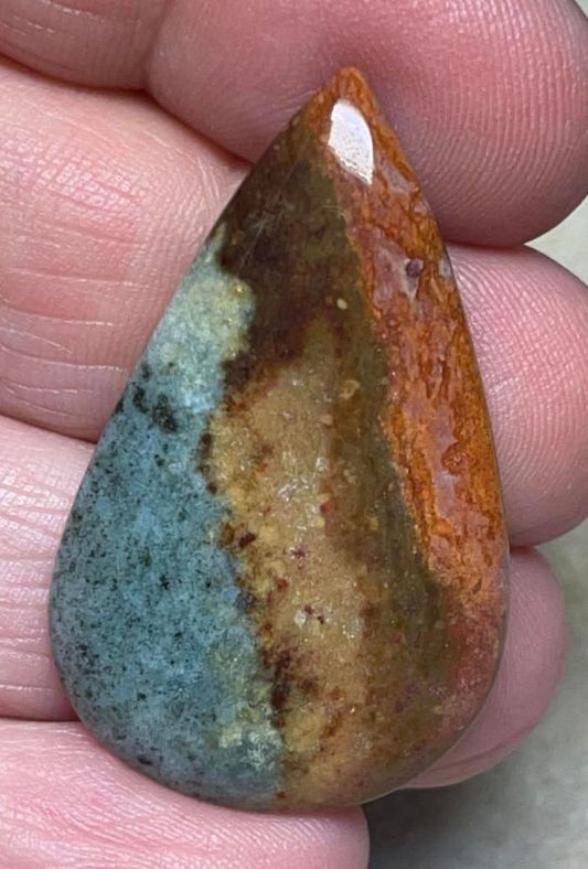 Teardrop 37x23mm Polychrome Jasper Cabochon 36