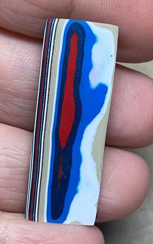Rectangle 41x14mm Kenworth Fordite Cabochon 03