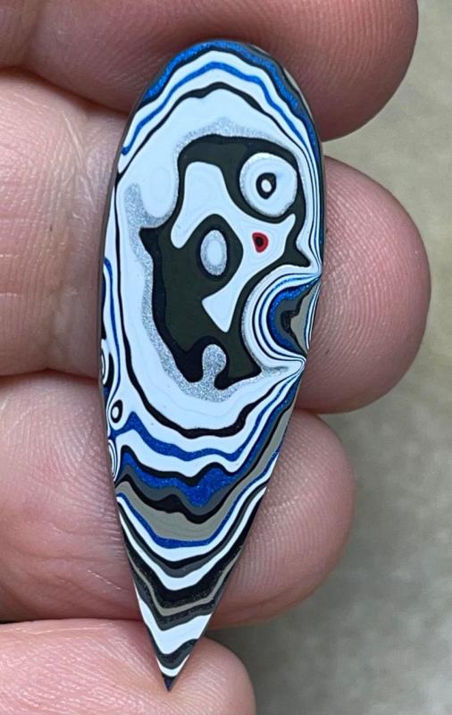 Teardrop 40x13mm Kenworth Fordite Cabochon 04