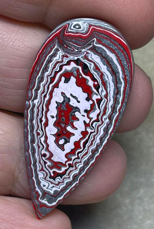 Teardrop 44x21mm Kenworth Fordite Cabochon 08