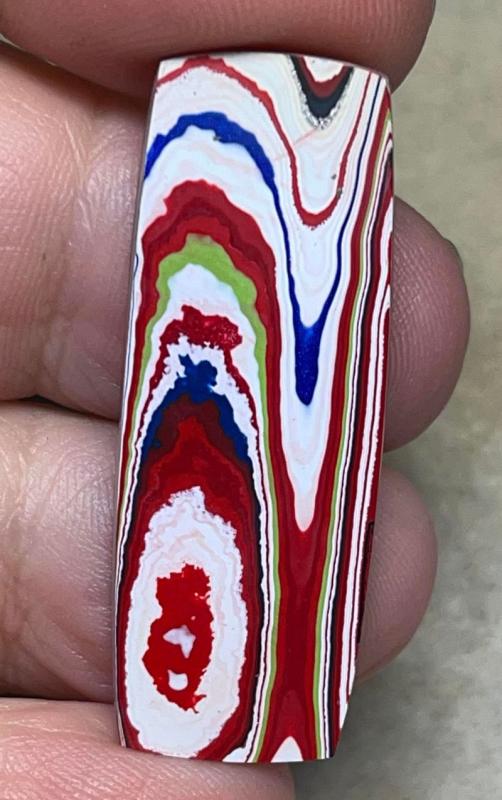 Rectangle 39x14mm Kenworth Fordite Cabochon 24