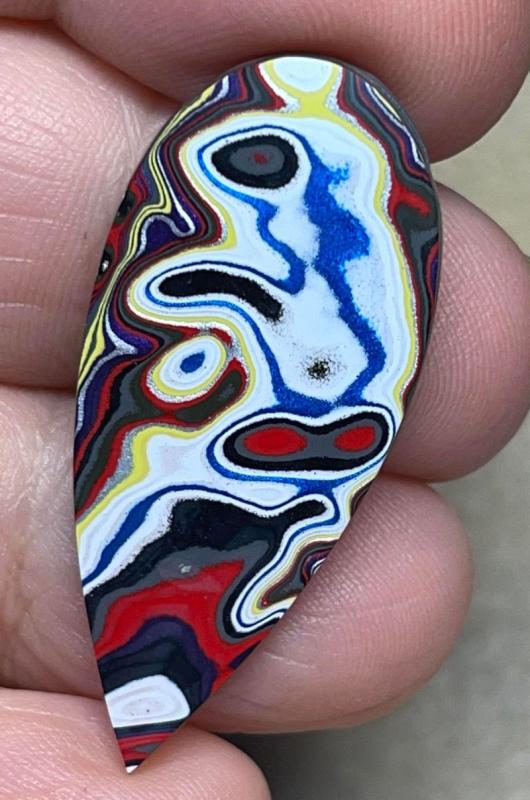 Teardrop 38x17mm Kenworth Fordite Cabochon 26