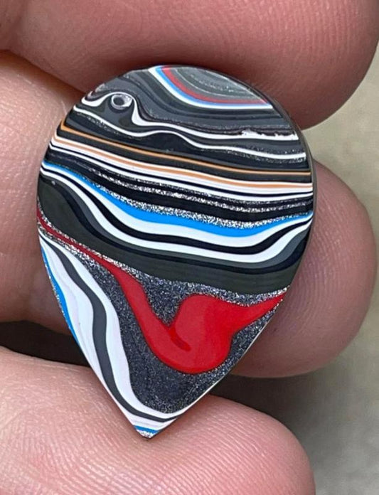 Teardrop 25x18mm Kenworth Fordite Cabochon 29